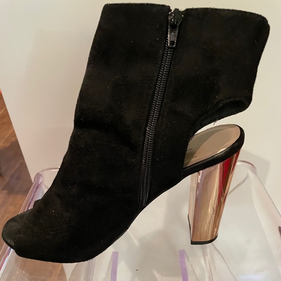 Shoes - suede and rose gold heel